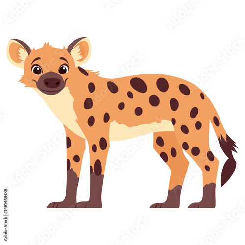 Vector illustration of Hyena hyena wildlife cartoon vector
