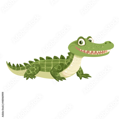 Illustration of Caiman children's crocodile reptile vector