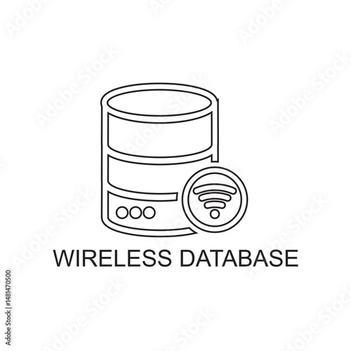 wireless database icon , server icon
