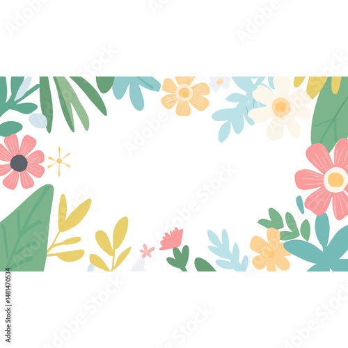 Flowers frame illustration background graphics vector