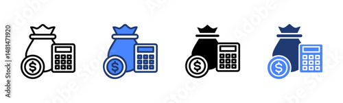 Budget icon sheet multiple style collection