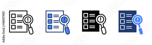 Risk Assessment icon sheet multiple style collection