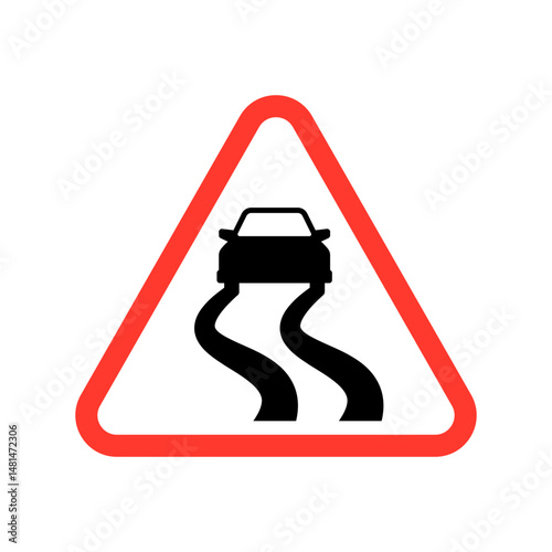 Vector Slippery Road Sign Illustration