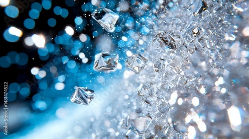 Ice Cubes Floating Abstract Background