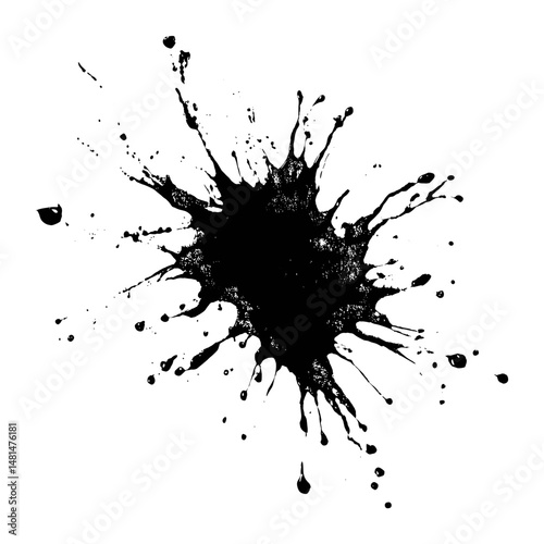 Black ink splash silhouette abstract artistic vector