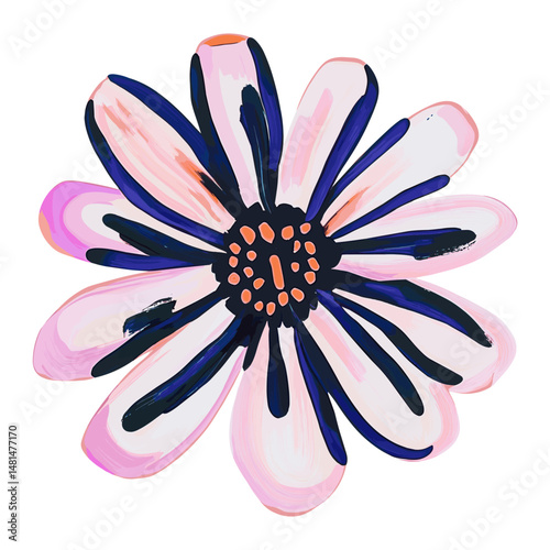 Flower petals contemporary illustration vector