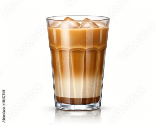 Wallpaper Mural Refreshing Iced Latte Coffee Drink in Glass Close up Studio Shot Torontodigital.ca
