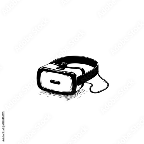 Sketch of a virtual reality headset capturing the immersive tech experience