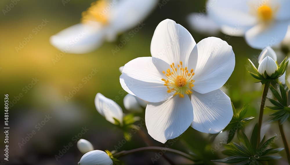 Fototapeta premium white spring flowers in the garden