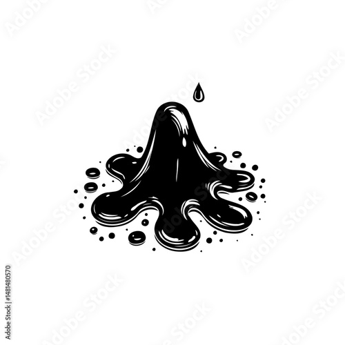 Abstract dark fluid graphic illustration conveying messiness and imperfection