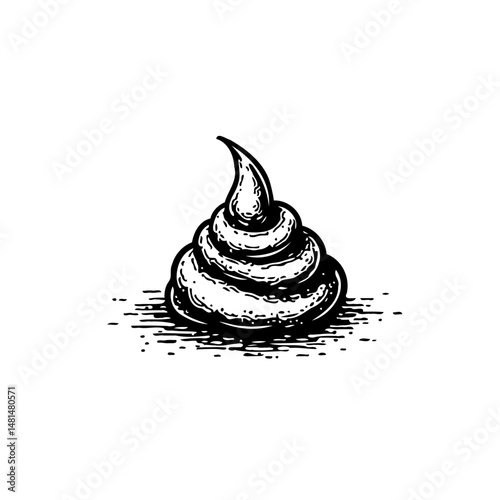 Stylized depiction of a coiled and swirling form in illustrative design