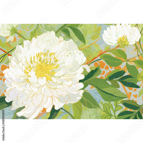 White flower flowers pattern aster vector