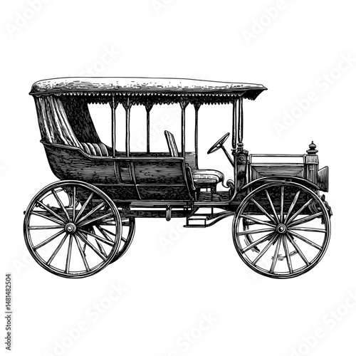 Western carriage vehicle art transportation vector