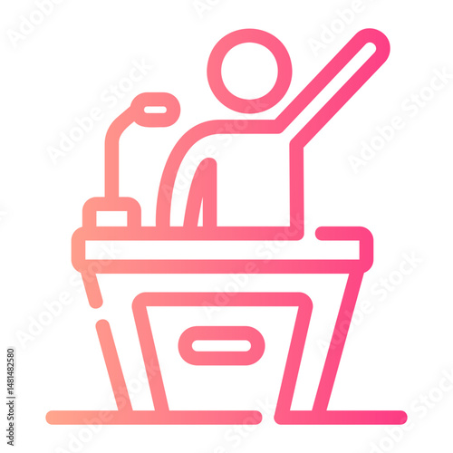 politician Line Gradient Icon