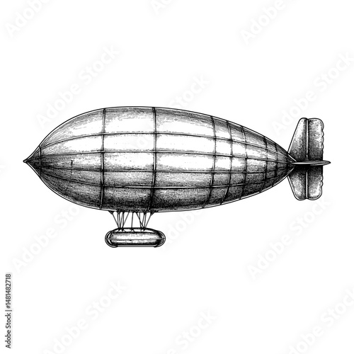 Vintage airship aircraft vintage style vector