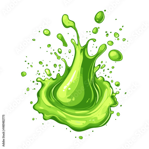Green slime drop splash art illustration graphics vector