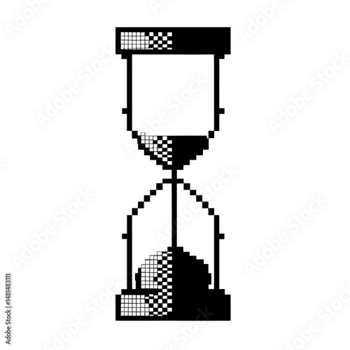 Pixel style of hourglass illustration minimalist letterbox vector