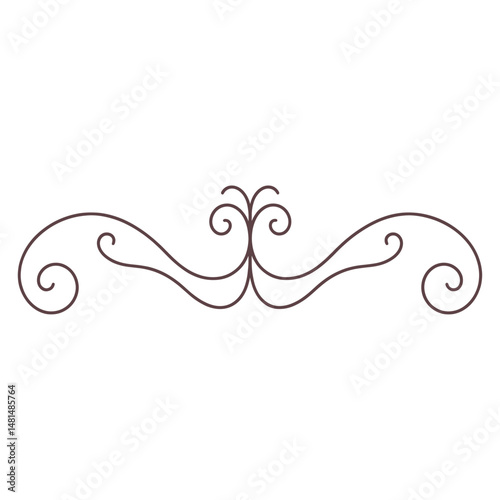 Ornament divider floral pattern line embellishment vector