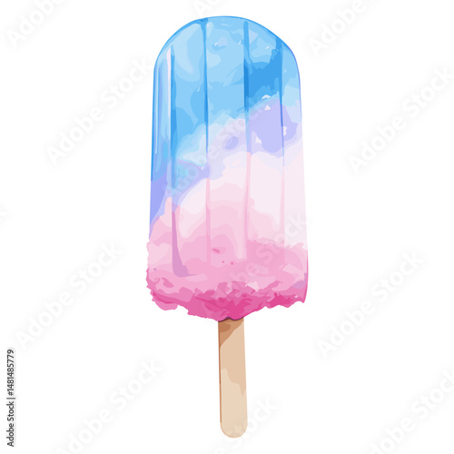 Popsicle illustration watercolor dessert vector