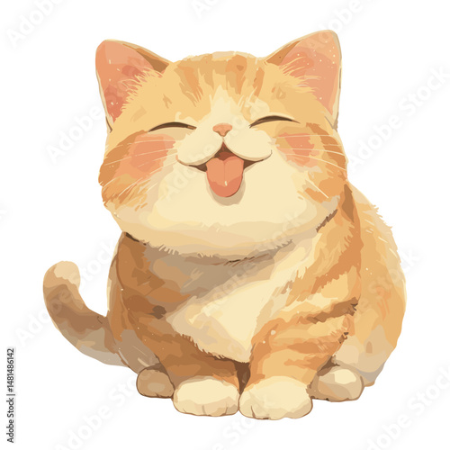 Cat with Tongue Out illustration pet wildlife vector