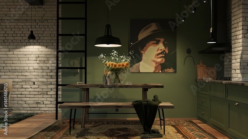 Rustic Industrial Kitchenette