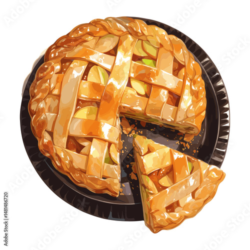 Apple Pie pastry pie illustration vector