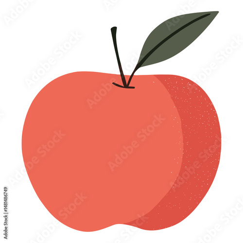 Red apple illustration simple fruit vector