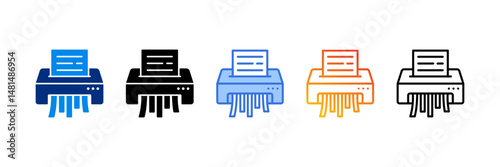 Shredder  Icon Set Multiple Style Vector Illustration 