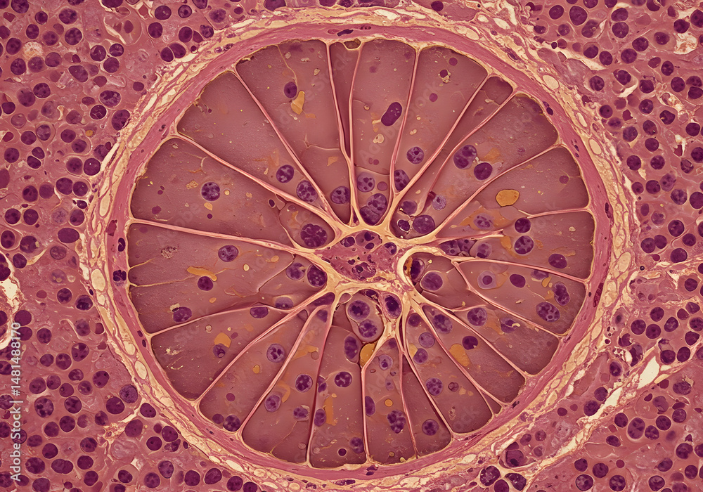 Fototapeta premium Microscopic biological cross section