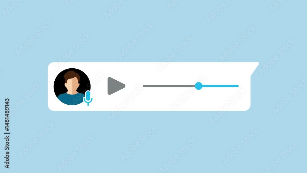 Audio message sent, Playing record voice message 2d Animation with Alpha Matte