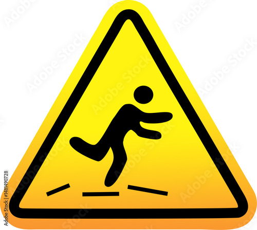 Icon Tripping Hazard Warning Sign Vector