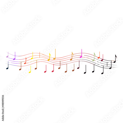 Music note silhouette clip art notes illustration colorful vector