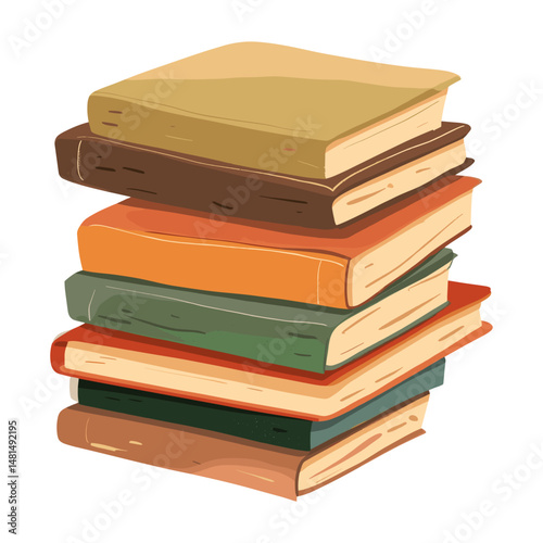 Stacked books illustration publication collection vector