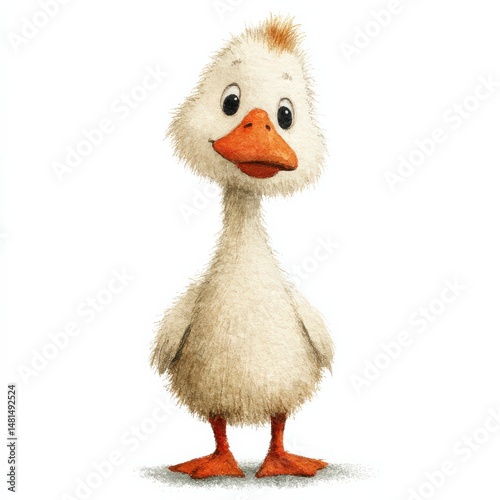 Cute Duckling Portrait: This adorable duckling with fluffy feathers, an orange beak, and endearing gaze that will surely evoke feelings of tenderness and joy.
