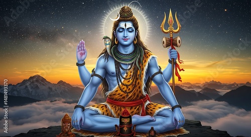 Lord Shiva Blessings Sky