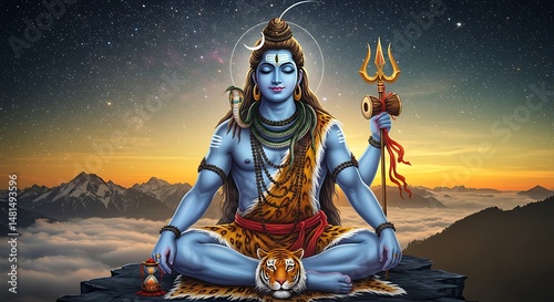 Lord Shiva Mountain Serenity