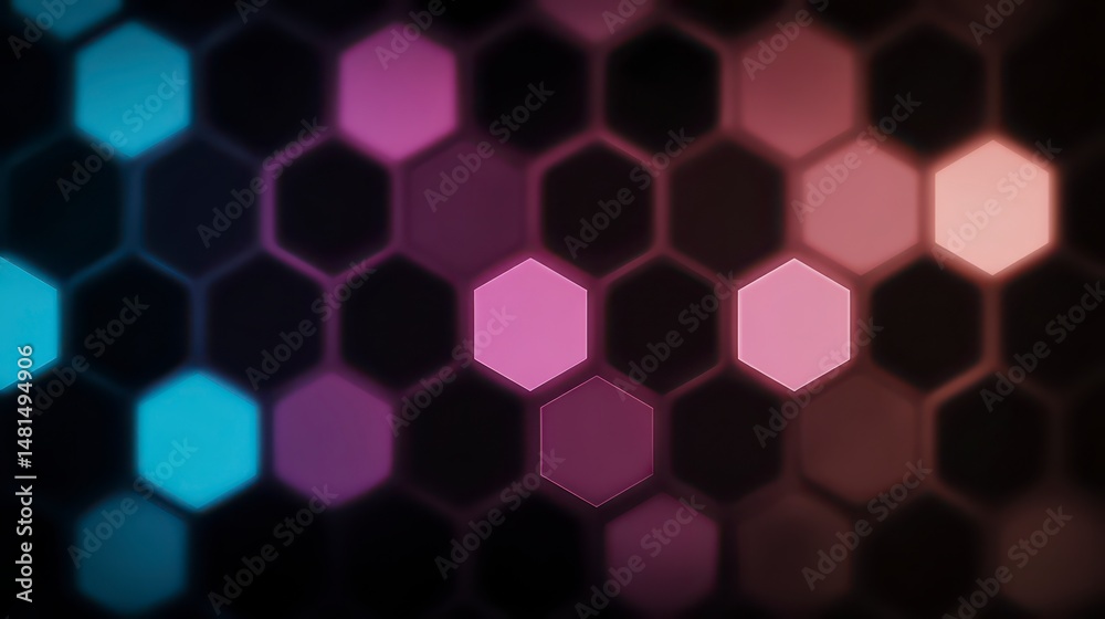 Abstract Hexagon Pattern  Colorful Geometric Background  Digital Art  Modern Design  Tech