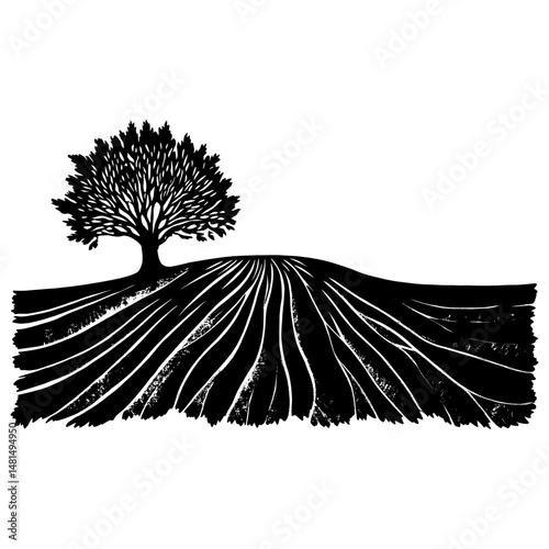 Labsterl wood block print silhouette contrast nature vector