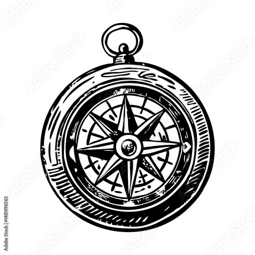 Classic compass illustration in vintage style