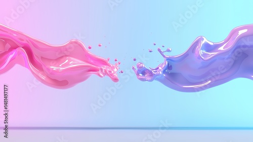 Liquid Splashes in Pink and Purple