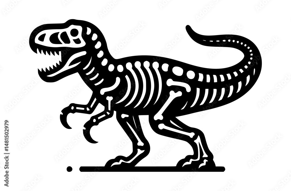 Fototapeta premium T-Rex Bone Silhouette Vector Logo