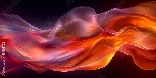 Abstract fire backgrounds reveal a flowing motion of red flames and smoke with a smooth, swirling pattern of light against a black backdrop