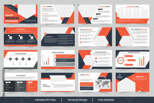 Template presentation slides background design, Creative project strategy layout showcases design and service  presentation template