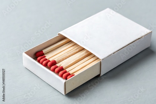 Blank White Matchbox with Wooden Matches, Ready for Branding