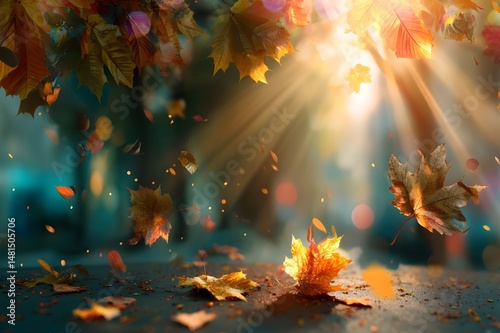 Autumn tree canopy glowing with golden light