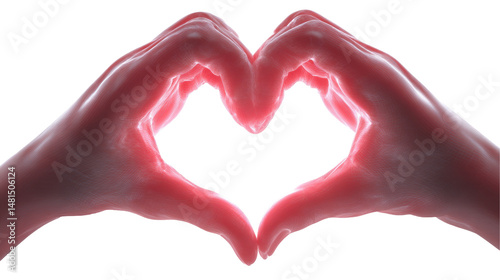 Hands forming a heart shape symbolizing love. transparent background