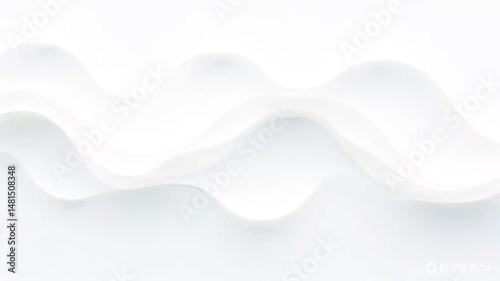 Abstract white wavy texture; smooth, flowing, cream-like design
