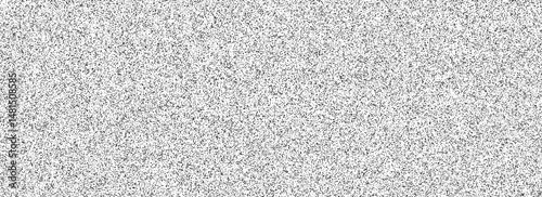 Black random noise texture. Rough grain noise overlay background. Abstract grunge snow dots wallpaper. Distress gritty dust backdrop with particles, speckle, drops, specks, flecks. Vector 