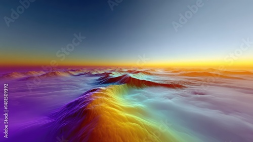 Rainbow mountains cloudscape