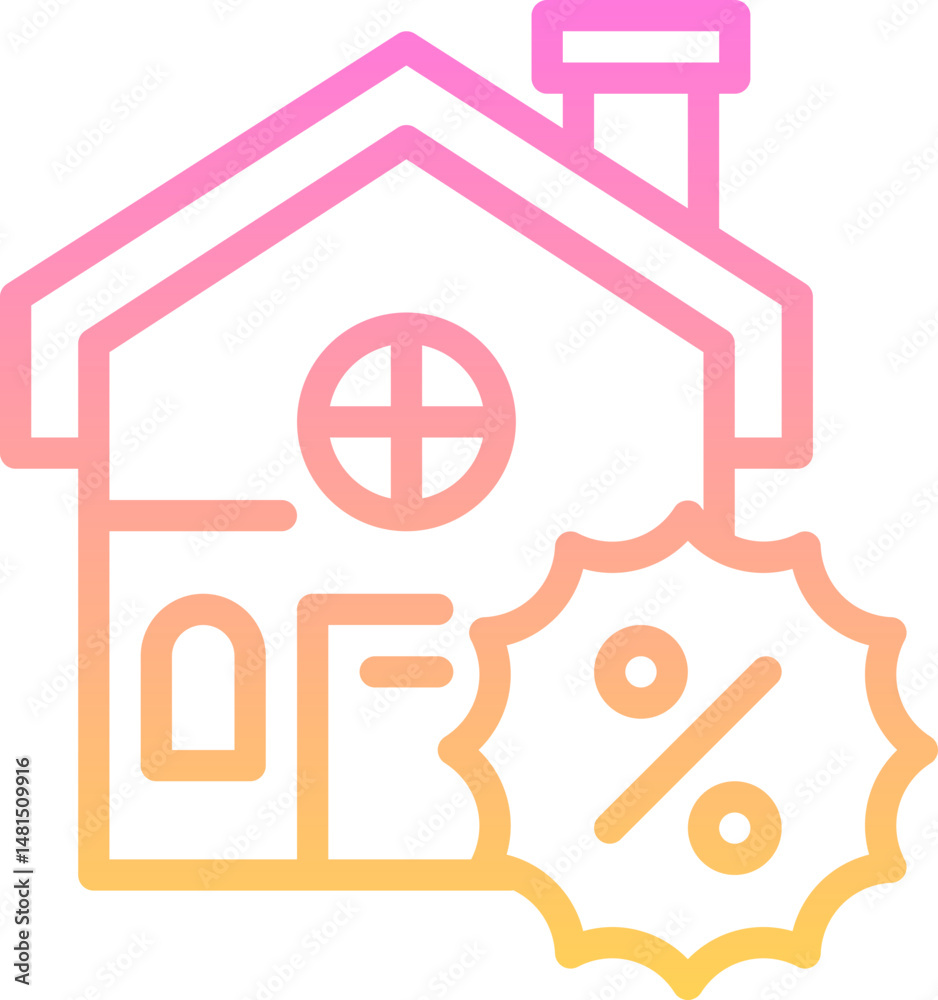 Obraz premium House discount icon